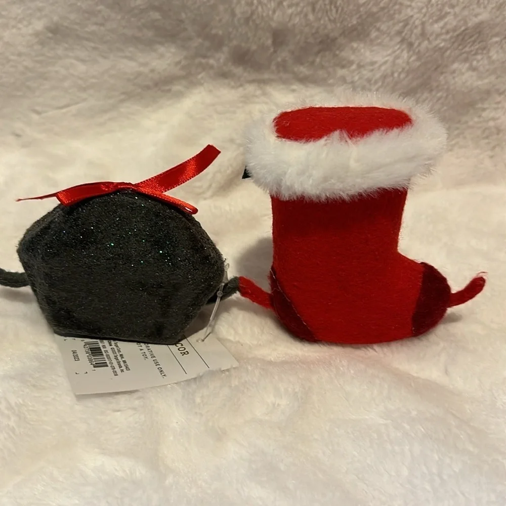 Felt Stocking & Coal Christmas Figurine - NWT Target Wondershop